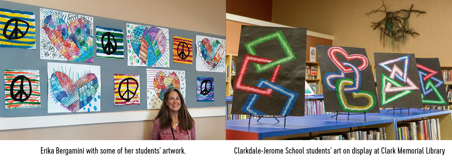 Clarkdale-Jerome School Rams art on Display at Clark Memorial Library