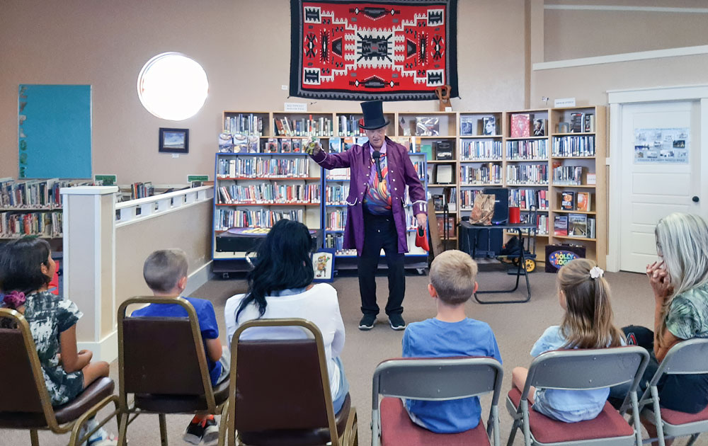 Jolly Roger performing at Summer Reading Program Kickoff on June 8, 2024.